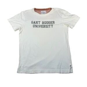 Gant Rugger University Mens XL White Graphic T-Shirt Cotton Short Sleeve Tee